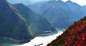 重庆巫山：红叶映峡江