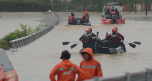 韩国连日强降雨已造成24人死亡