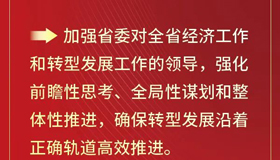 【海报】全面加强省委对全省经济工作的领导