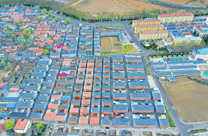 俯瞰晋城市高平市伯方村古色古香传统村