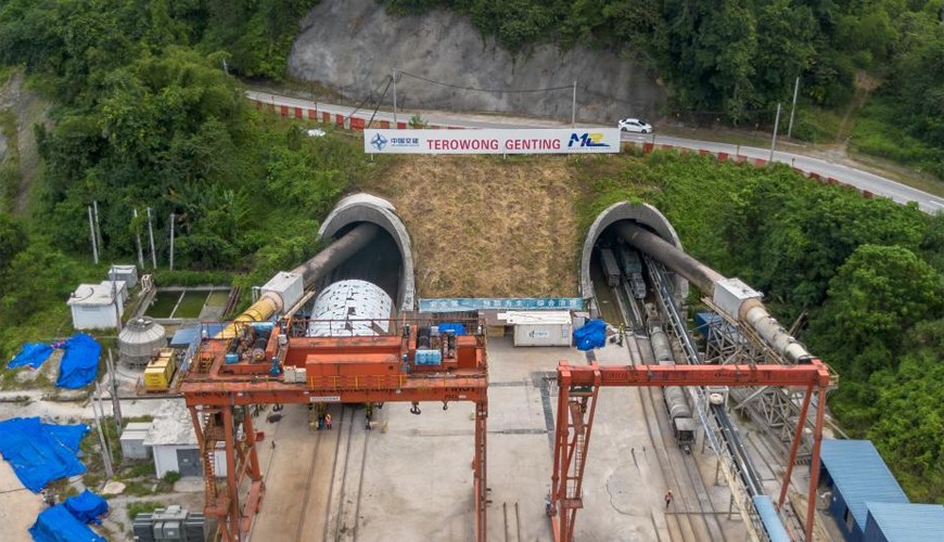 中企承建的马来西亚东海岸铁路项目全部隧道贯通