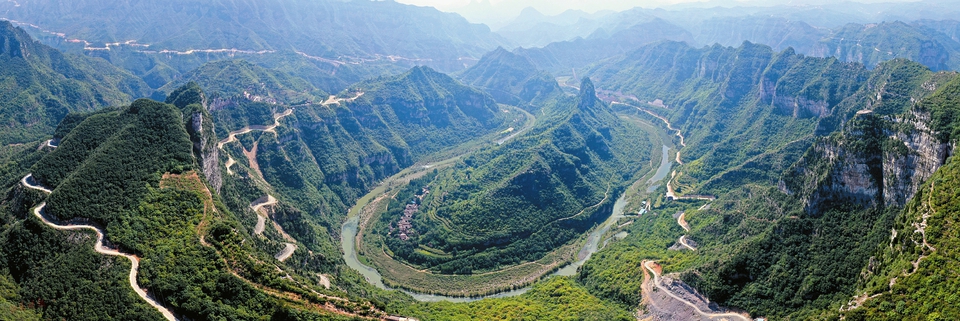 泽州不舍沁河回望曲折流